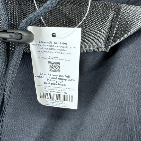 Beyond Yoga Backpack Black New - Picture 4 of 7